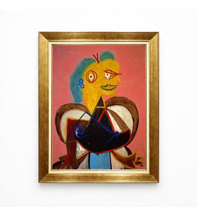 Tablore Modern Kübist Picasso Tarzı Kadın Portresi Kanvas Salon Tablosu