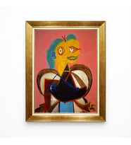 Tablore Modern Kübist Picasso Tarzı Kadın Portresi Kanvas Salon Tablosu