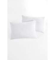 Örme %100 Pamuk Flaplı 2 Adet Yastık Kılıfı 50×70 Cm (Beyaz)