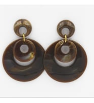 Gold Vip Vintage Tasarım Küpe (Koyu Kahverengi)