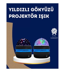 Mey İthalat® 360° Dönen Galaxy Projektörlü Gece Lambası – Star Master Yıldızlı Gökyüzü Efekti