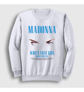 Presmono Unisex Beyaz Tour Who's That Girl Madonna Sweatshirt 545481tt