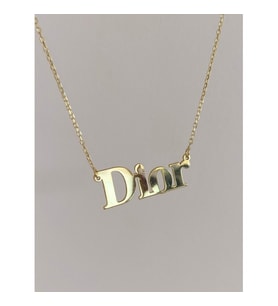 Gökdeniz 925 Dior Yazılı 925 Ayar Gümüş Tasarım Kadın Kolye 