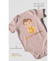 Ninni Kabul Etmiyorum Baskılı Bebek Zıbını – Çıtçıtlı Body  %100 Pamuk Kısa Kol (Pastel Pembe)