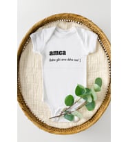 Amca Baba Gibi Ama Daha Cool :) Baskılı Bebek Body Zıbın