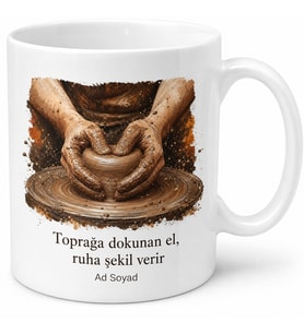 Çömlekçi Tornası Kil Şekillendirme Elleri Çamurlu Sanatkar Kupa Bardak Hediye