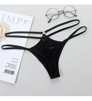 Büyük Beden Kadın Fantezi İç Giyim Siyah Fantazi G String Külot