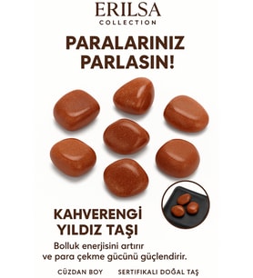Sertifikalı Cüzdan Boy Kahverengi Yıldız Taşı Kütle - Huzur ve İçsel Güven Hissi Verir (Çok Renkli)