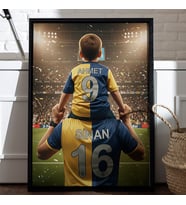 Kişiye Özel Futbol Temalı Duvar Tablosu / Aile ve Taraftarlar İçin Özel Hediye / Taraftar Hediye / Beşiktaş / Fenerbahçe / Galatasaray (Siyah)
