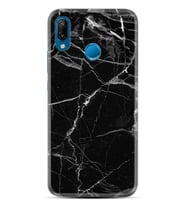 Huawei P20 Lite Mate 10 20 Lite Pro P40 Lite KılıfDesemli Silikon Fragile Black Mermer 1378