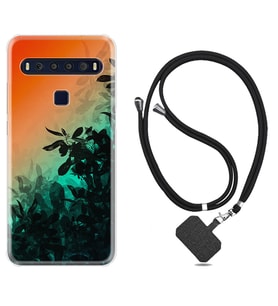 TCL 10L 10 Plus 10SE 20E 20SE 30 L7 Kılıf Boyun Askılı Silikon Güzel Çiçekler 1712