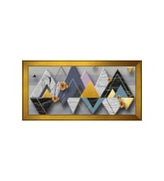 Soyut Şekiller Motifli Kanvas Tablo 50 x 70 cm Gold Çerçeve