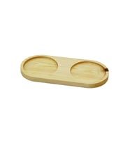 2 BÖLMELİ - OVAL   AÇIK RENK=SADE  AHŞAP YAĞDANLIK ALTLIK  27X12.5CM (5343)