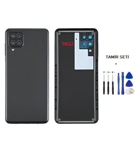 Samsung Galaxy A12 - SM-A125F FULL Kasa Arka Kapak Takım SİYAH - TAMİR SETİ