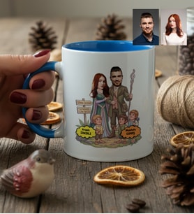 Kişiye Özel Karikatürlü Orta Dünya Sevgililer Kupa Bardak Sevgililer Günü Hediyesi