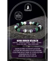Kova Burcu Bileklik Ametist, İspanyol Varisit, Sedef, Selenit, Siyah Göz Akik, Yeşil Aventurin