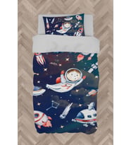 MEKTA HOME BEBEK VE ÇOCUK ODASI Uzaylı Astronot Desenli Nevresim Takımı