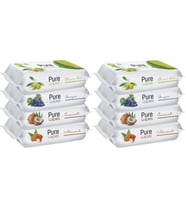 Pure Baby Wipes Islak Havlu Mendil 50 Yaprak 8 Li Set (400 Yaprak) (Meyveli)