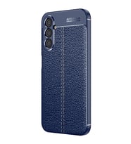 Galaxy A34 Kılıf Zore Niss Deri Desenli Silikon Kılıf (Lacivert)