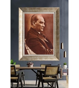 Gümüş Çerçeveli Atatürk Tablo za366