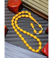 SARI RENKLİ ÇUBUK KEHRİBAR TESBİH BEYZİ KESİM SİSTEMLİ