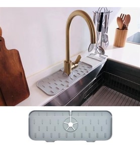 Su Engelleyici Mutfak Banyo Lavabo Musluk Kenarı Silikon Mat Sıçrama Engelleme Matı
