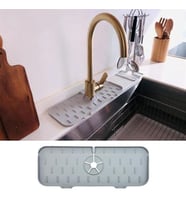 Su Engelleyici Mutfak Banyo Lavabo Musluk Kenarı Silikon Mat Sıçrama Engelleme Matı