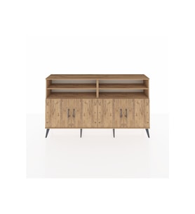 Arges Konsol 6 Raflı 4 Kapaklı 176x30x99 Çam-Çam/Antrasit