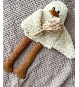 Çocuk Bebek Uyku Arkadaşı Duffy Ördek- Peluş Ördek, Uzun Bacak Kuş (Bej)