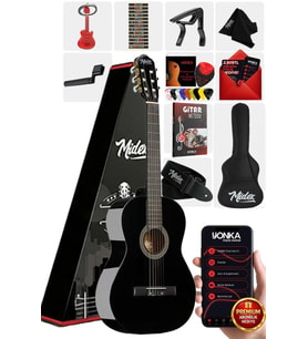 Midex CG-36BK Kaliteli 36 İnç 3/4 Junior Çocuk Gitarı 8-12 Yaş Arası (Çanta Askı Pena Metod)