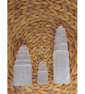 Selenit Taşı Üçlü Kule Set 6-10-15cm