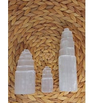 Selenit Taşı Üçlü Kule Set 6-10-15cm