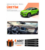 KİA X-CEED (2020-2025) Uyumlu Torpido Koruma Örtüsü Oto Kılıfı - Siyah Kırmızı