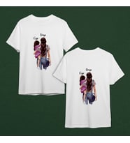 Anne Kız Tasarımlı Tişört Kişiye Özel ( Unisex - Büyük - Çocuk )