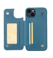 Bouletta Apple iPhone 14 Plus Uyumlu Deri Kılıf UBW BRN4EF (Mavi)