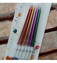 VIPKALİTE PARLAK METALİK RENKLİ PASTA MUMU 6 ADET RENKLİ DOĞUM GÜNÜ MUMU MULTİ COLOR BIRTHDAY CANDLE