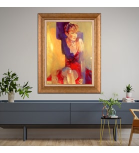 Altın Varaklı Paspartulu Çerçeveli  Tablo n5s639