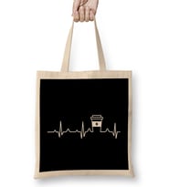 Coffee Heartbeat Coffee Cup Caffeine Lovers Bez Çanta Uzun Saplı