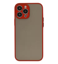 Durukar® iPhone 13 Pro Kılıf Montreal Silikon Kapak - Kırmızı