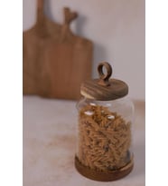MİEN Ring Akasya Kapaklı Cam Kavanoz