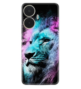 Realme C55 Kılıf Silikon Desen Özel Seri Pink Blue Leon 1603