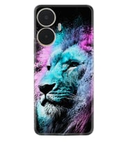 Realme C55 Kılıf Silikon Desen Özel Seri Pink Blue Leon 1603