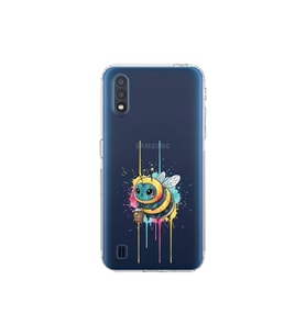 Samsung Galaxy A01 ile uyumlu Splash arı tasarımlı şeffaf silikon kılıf