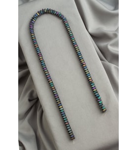 Hematit Doğal Taş Mat Gökkuşağı Rondela Kesim 6x3mm Dizi [AA]