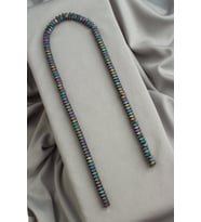 Hematit Doğal Taş Mat Gökkuşağı Rondela Kesim 6x3mm Dizi [AA]