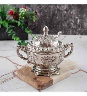 DMT COPPER HOME Gaziantep Bakır Zamak Şekerlik Kase Takımı yük:11cm Geniş:13 cm&(2'li Set takımı)