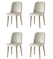 Milano Yemek Mutfak Masa Sandalyesi 4 Lü Set  (Krem)