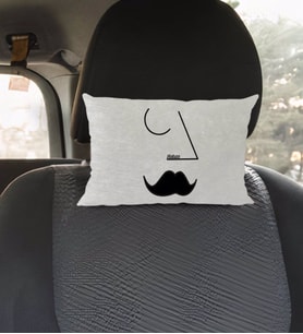 BK Gift Kişiye Özel İsimli Picasso Erkek Figürlü Dikdörtgen Araç Koltuk Yastığı-1