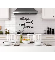 BK Home Always Cook With Passion Ahşap Duvar Yazısı-1 (Siyah)