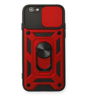 Durukar® iPhone 6 Kılıf Pars Lens Yüzüklü Silikon - Kırmızı
